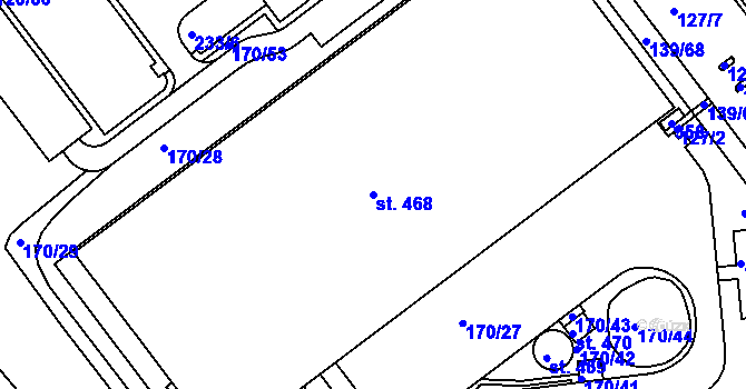 Parcela st. 468 v KÚ Hradiště u Chebu, Katastrální mapa