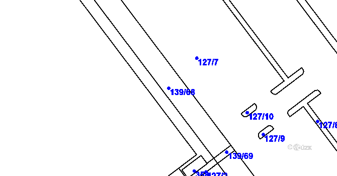 Parcela st. 139/68 v KÚ Hradiště u Chebu, Katastrální mapa