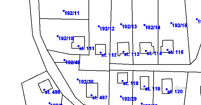 Parcela st. 112 v KÚ Dřenice u Chebu, Katastrální mapa