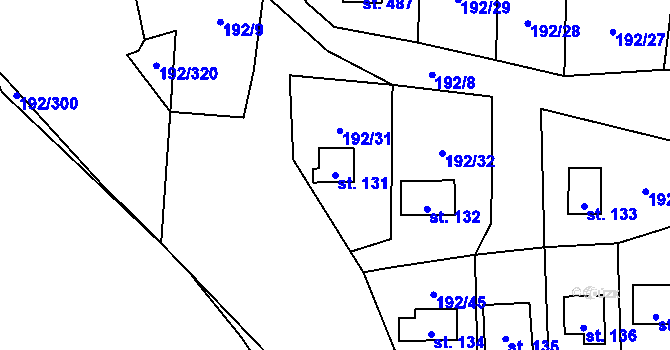 Parcela st. 131 v KÚ Dřenice u Chebu, Katastrální mapa