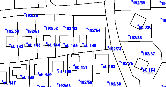 Parcela st. 146 v KÚ Dřenice u Chebu, Katastrální mapa
