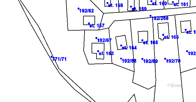 Parcela st. 163 v KÚ Dřenice u Chebu, Katastrální mapa