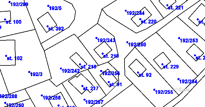 Parcela st. 219 v KÚ Dřenice u Chebu, Katastrální mapa