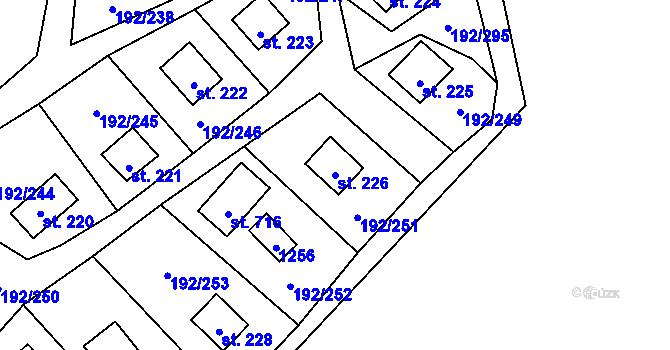 Parcela st. 226 v KÚ Dřenice u Chebu, Katastrální mapa