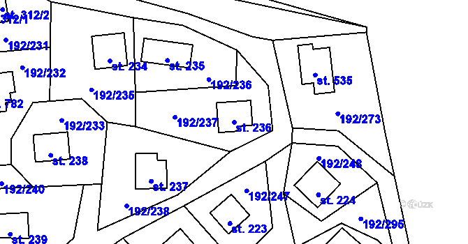 Parcela st. 236 v KÚ Dřenice u Chebu, Katastrální mapa