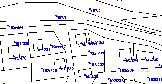 Parcela st. 312/1 v KÚ Dřenice u Chebu, Katastrální mapa