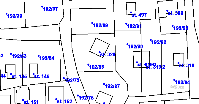 Parcela st. 320 v KÚ Dřenice u Chebu, Katastrální mapa