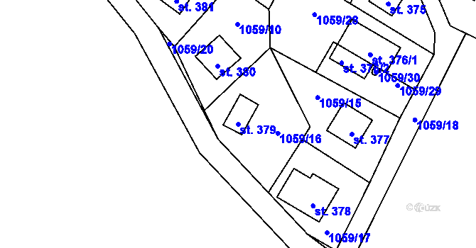 Parcela st. 379 v KÚ Dřenice u Chebu, Katastrální mapa