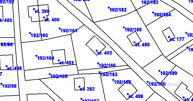 Parcela st. 403 v KÚ Dřenice u Chebu, Katastrální mapa