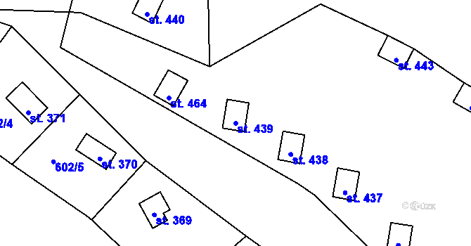 Parcela st. 439 v KÚ Dřenice u Chebu, Katastrální mapa