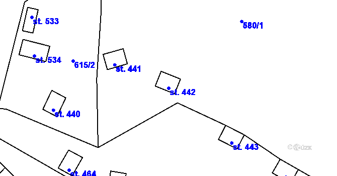 Parcela st. 442 v KÚ Dřenice u Chebu, Katastrální mapa