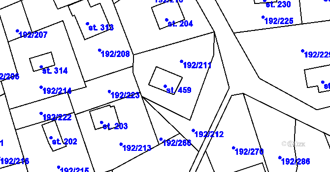 Parcela st. 459 v KÚ Dřenice u Chebu, Katastrální mapa