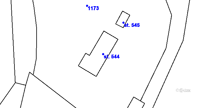 Parcela st. 544 v KÚ Dřenice u Chebu, Katastrální mapa