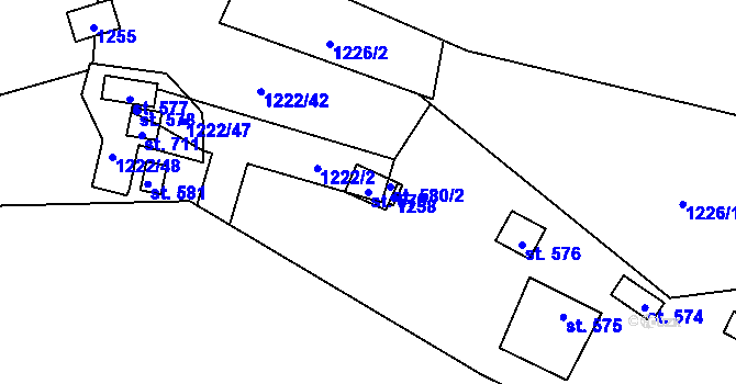 Parcela st. 579 v KÚ Dřenice u Chebu, Katastrální mapa