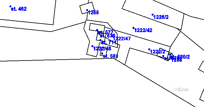 Parcela st. 581 v KÚ Dřenice u Chebu, Katastrální mapa
