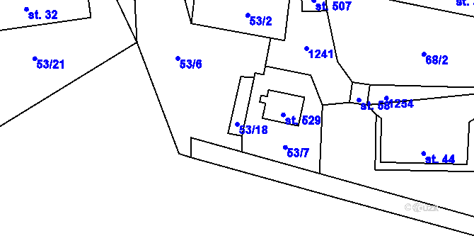 Parcela st. 53/18 v KÚ Dřenice u Chebu, Katastrální mapa
