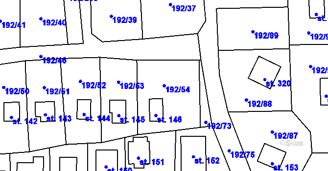 Parcela st. 192/54 v KÚ Dřenice u Chebu, Katastrální mapa