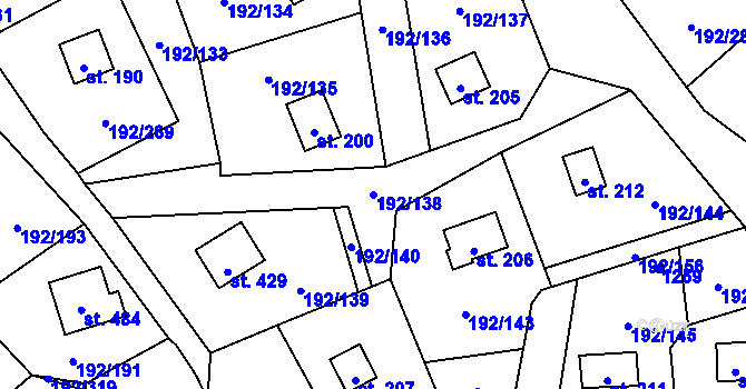 Parcela st. 192/138 v KÚ Dřenice u Chebu, Katastrální mapa