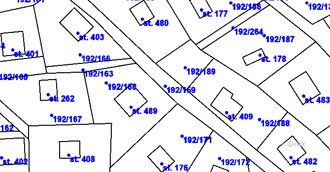 Parcela st. 192/159 v KÚ Dřenice u Chebu, Katastrální mapa