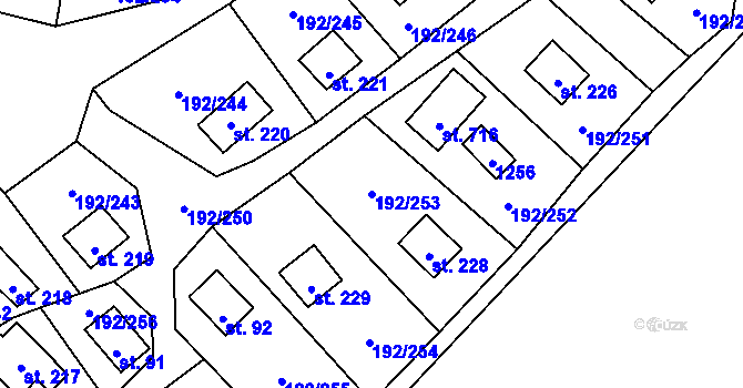 Parcela st. 192/253 v KÚ Dřenice u Chebu, Katastrální mapa