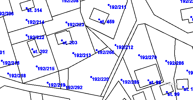 Parcela st. 192/266 v KÚ Dřenice u Chebu, Katastrální mapa