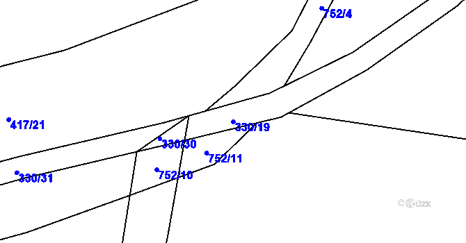 Parcela st. 330/19 v KÚ Dřenice u Chebu, Katastrální mapa