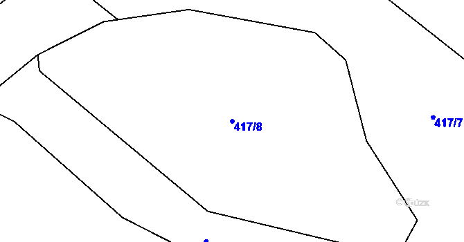 Parcela st. 417/8 v KÚ Dřenice u Chebu, Katastrální mapa