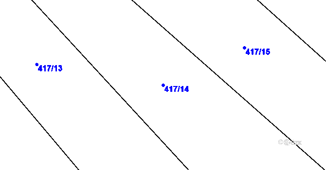 Parcela st. 417/14 v KÚ Dřenice u Chebu, Katastrální mapa