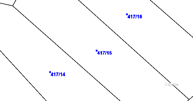 Parcela st. 417/15 v KÚ Dřenice u Chebu, Katastrální mapa