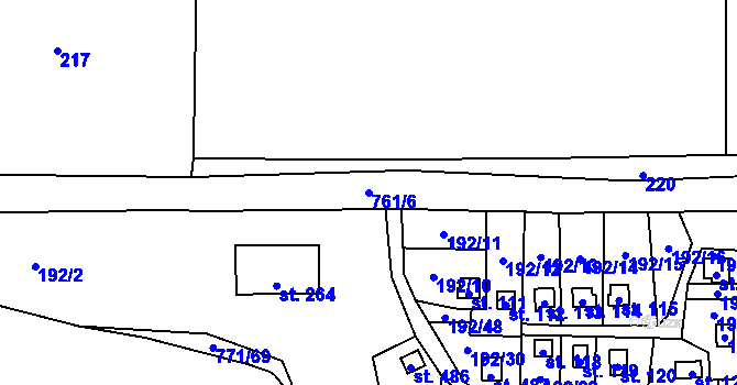 Parcela st. 761/6 v KÚ Dřenice u Chebu, Katastrální mapa
