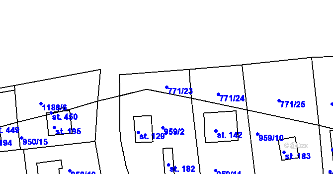 Parcela st. 771/23 v KÚ Dřenice u Chebu, Katastrální mapa