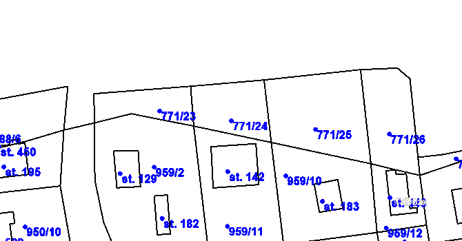 Parcela st. 771/24 v KÚ Dřenice u Chebu, Katastrální mapa