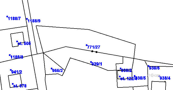 Parcela st. 771/27 v KÚ Dřenice u Chebu, Katastrální mapa