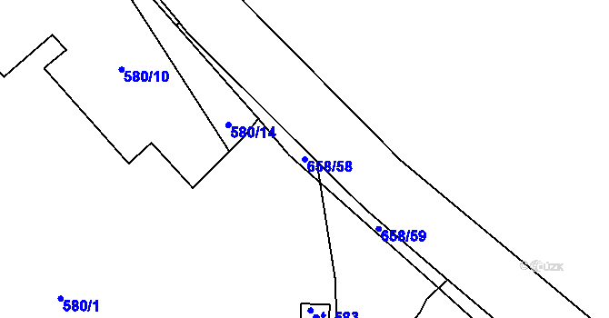 Parcela st. 658/58 v KÚ Dřenice u Chebu, Katastrální mapa