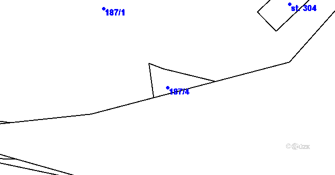 Parcela st. 187/4 v KÚ Dřenice u Chebu, Katastrální mapa