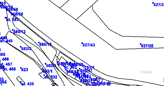 Parcela st. 527/43 v KÚ Dřenice u Chebu, Katastrální mapa