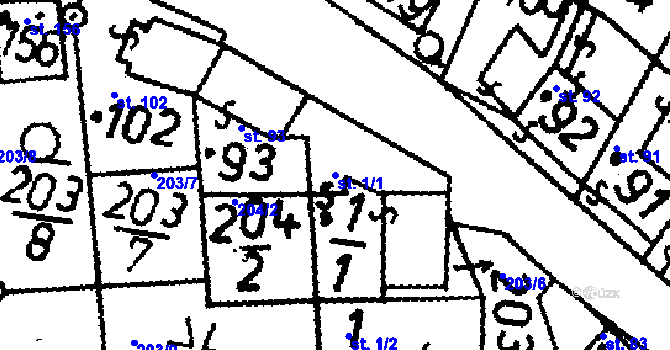 Parcela st. 1/1 v KÚ Chelčice, Katastrální mapa