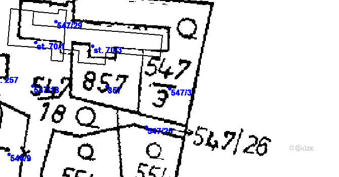 Parcela st. 547/3 v KÚ Chelčice, Katastrální mapa