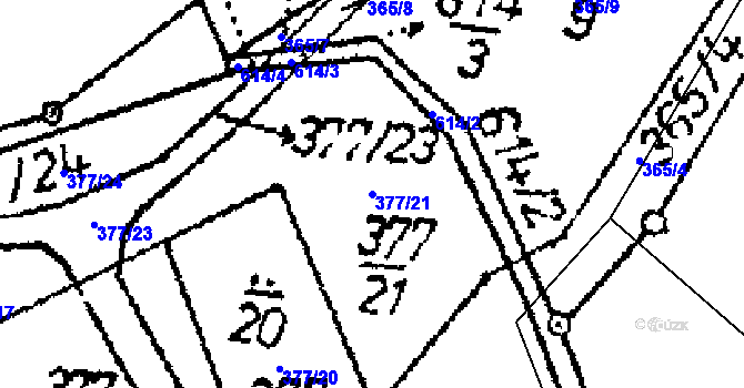 Parcela st. 377/21 v KÚ Chelčice, Katastrální mapa