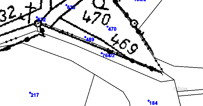 Parcela st. 764/2 v KÚ Truskovice, Katastrální mapa
