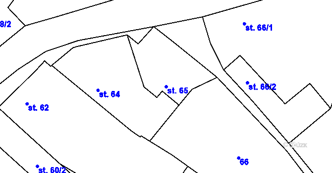 Parcela st. 65 v KÚ Cheznovice, Katastrální mapa