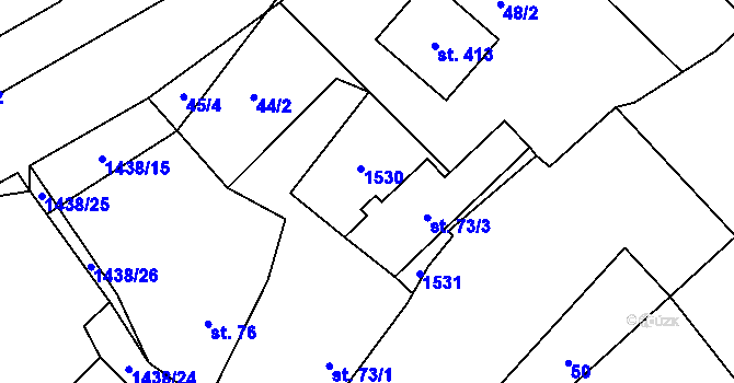 Parcela st. 73/2 v KÚ Cheznovice, Katastrální mapa