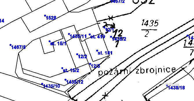 Parcela st. 181 v KÚ Cheznovice, Katastrální mapa