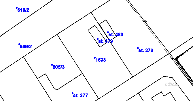 Parcela st. 275 v KÚ Cheznovice, Katastrální mapa