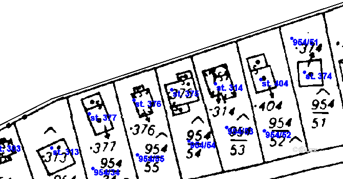 Parcela st. 375 v KÚ Cheznovice, Katastrální mapa