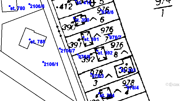 Parcela st. 392 v KÚ Cheznovice, Katastrální mapa