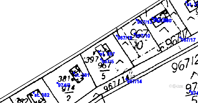 Parcela st. 397 v KÚ Cheznovice, Katastrální mapa