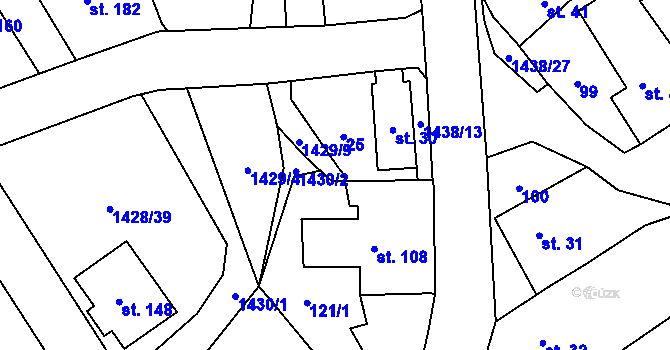 Parcela st. 121/67 v KÚ Cheznovice, Katastrální mapa