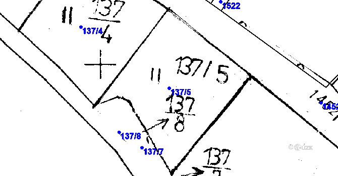 Parcela st. 137/5 v KÚ Cheznovice, Katastrální mapa