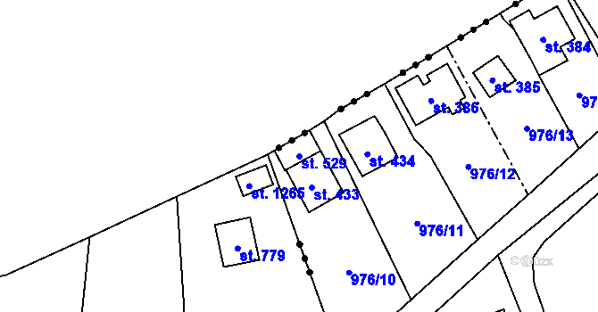 Parcela st. 529 v KÚ Cheznovice, Katastrální mapa